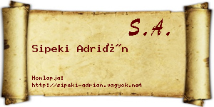 Sipeki Adrián névjegykártya